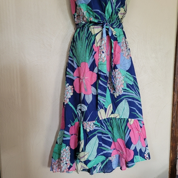 Talbots Voile Hibiscus Maxi Dress Size Women's 2 Petite - Picture 7 of 13